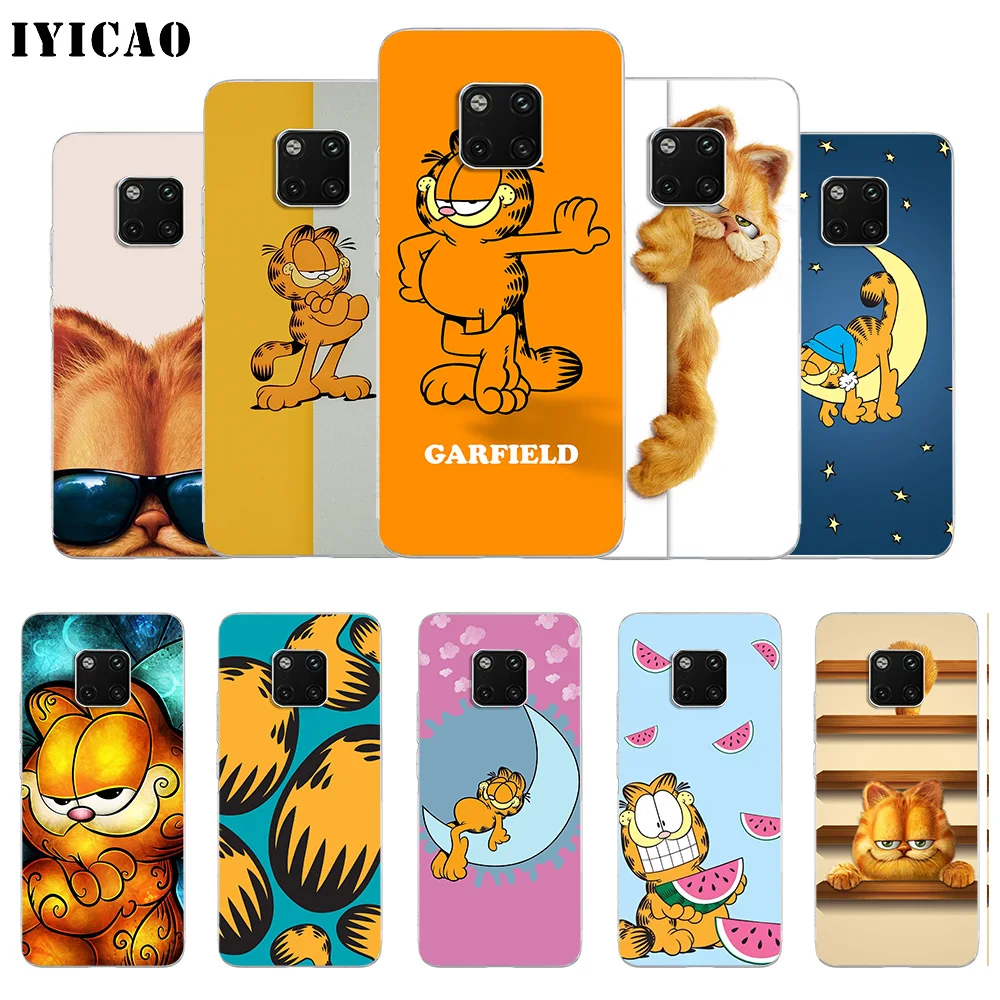 IYICAO Garfield Мягкий силиконовый чехол для телефона с кошкой Huawei Mate 10 20 Lite Pro Nova 2 2i 3 3i 4