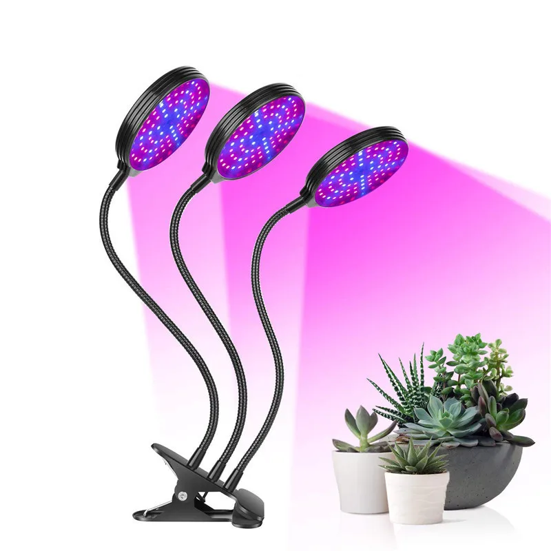 

3-HEAD LED Grow Lamp Clip Holder DC5V 45W USB Powered Switch Lighting Grow Light for Indoor Flower Greenhouse Growing