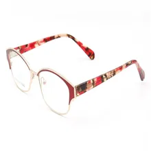 Женские Модные из нержавеющей стали, в стиле ретро прогрессивные мульти-фокусные линзы очки рамка Фиолетовый Красный для дальнозоркости дальний бренд очки для чтения