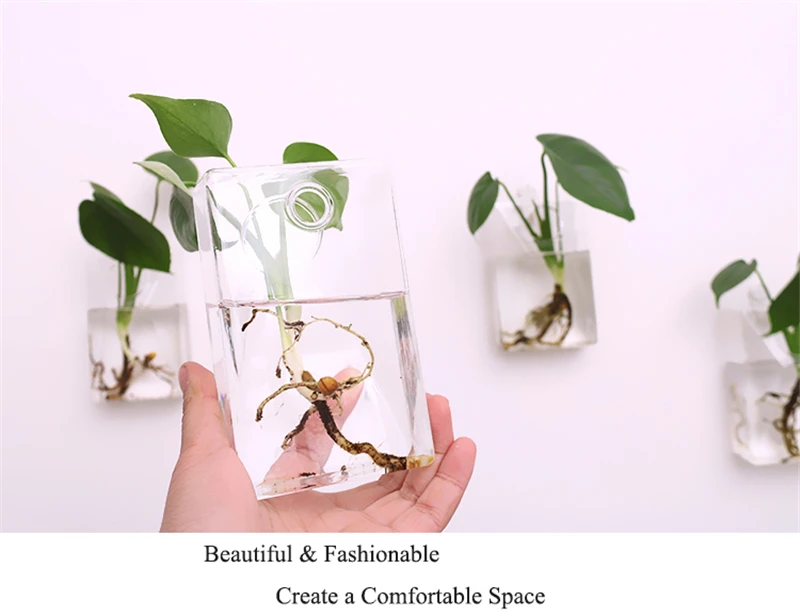Горячая Распродажа, европейская настенная ваза из прозрачного стекла, контейнер для гидропонных растений, аксессуары для украшения дома