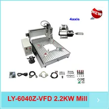 4 axis cnc router 6040 cnc 3D woodworking machine 2.2kw spindle with CE, ISO