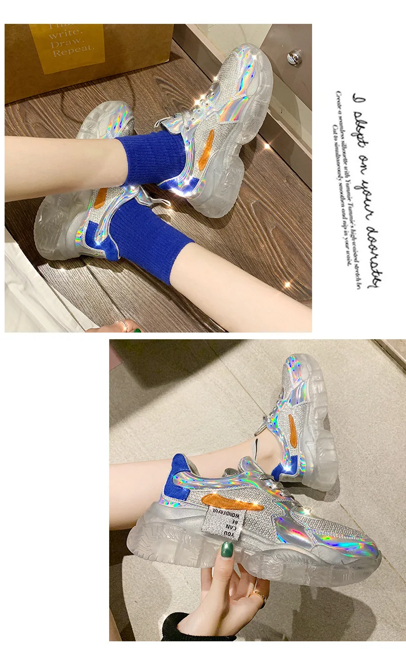 JUKPOP Trend Women Transparent Sneakers Harajuku JKP3722