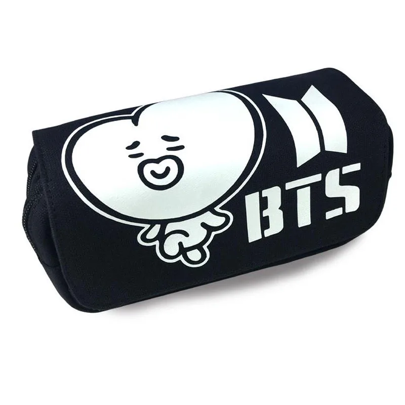 

1 Pcs Kpop BTS Bangtan Boys Pencil Case Canvas Double Large Capacity Pencil Bag Zipper Pencil Box School Supplies Stationery