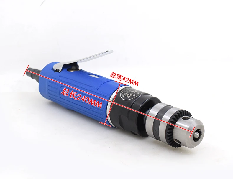 Пневмоинструмент 2015B Air прямое сверло 10 мм резиновой ручкой 3/8 дюйма Реверсивная дрель воздуха прямой типа Мощность 4000 об./мин