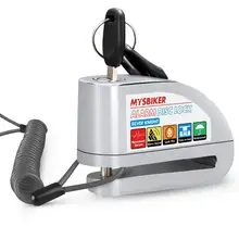 MYSBIKER замок дискового тормоза, Противоугонный мотоциклетный сигнализационный дисковый замок, 110 дБ звуковой сигнал и 6 мм контакт с 2 м кабелем напоминания