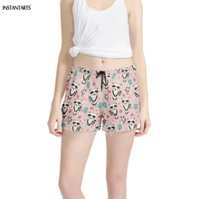 INSTANTARTS Милые 3d животное енот печати розовый спортивная одежда для женщин шорты для йоги тренировки дыхания Короткие штаны для фитнеса тренажерный зал шорты