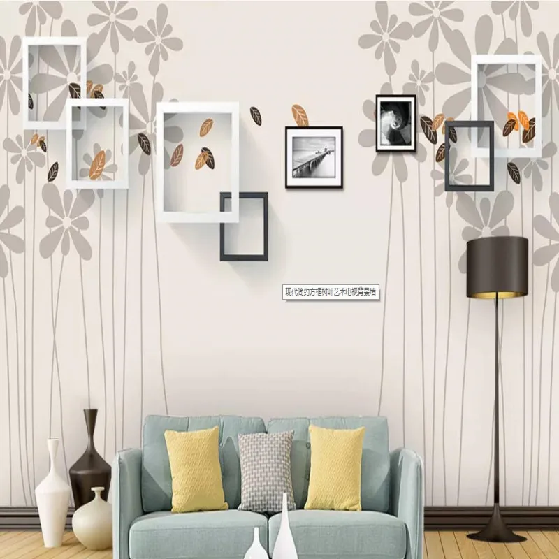 

Factory direct modern minimalist box leaf art TV background wall