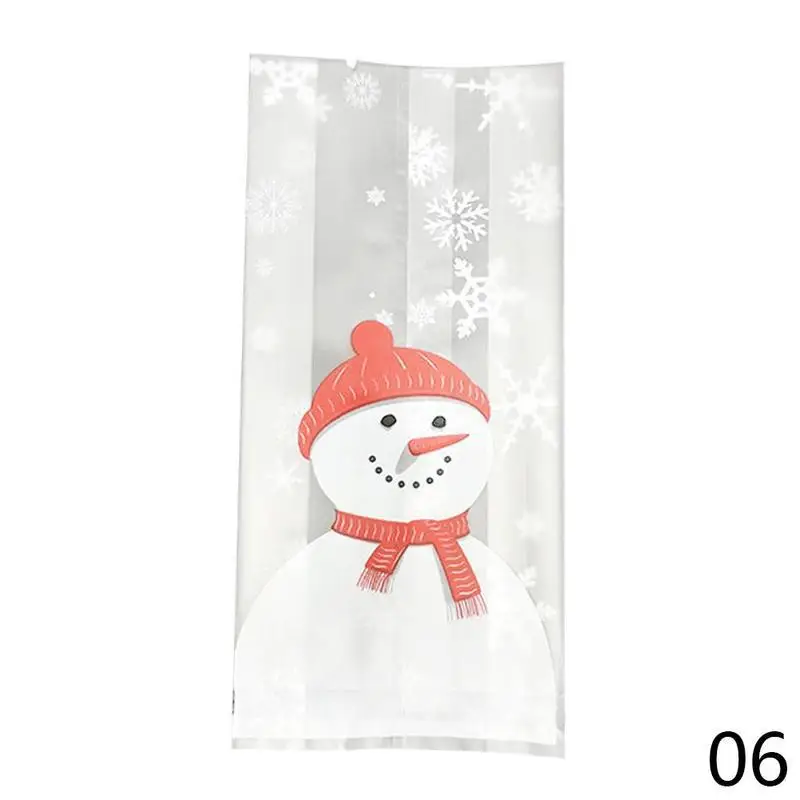 50 шт Рождественский мешок Санта Клаус Снеговик целлофановый печенье помадка Конфеты Подарок Счастливого Рождества печенье мешочек для печенья, конфет HQI7335 - Цвет: Red Hat Snowman S