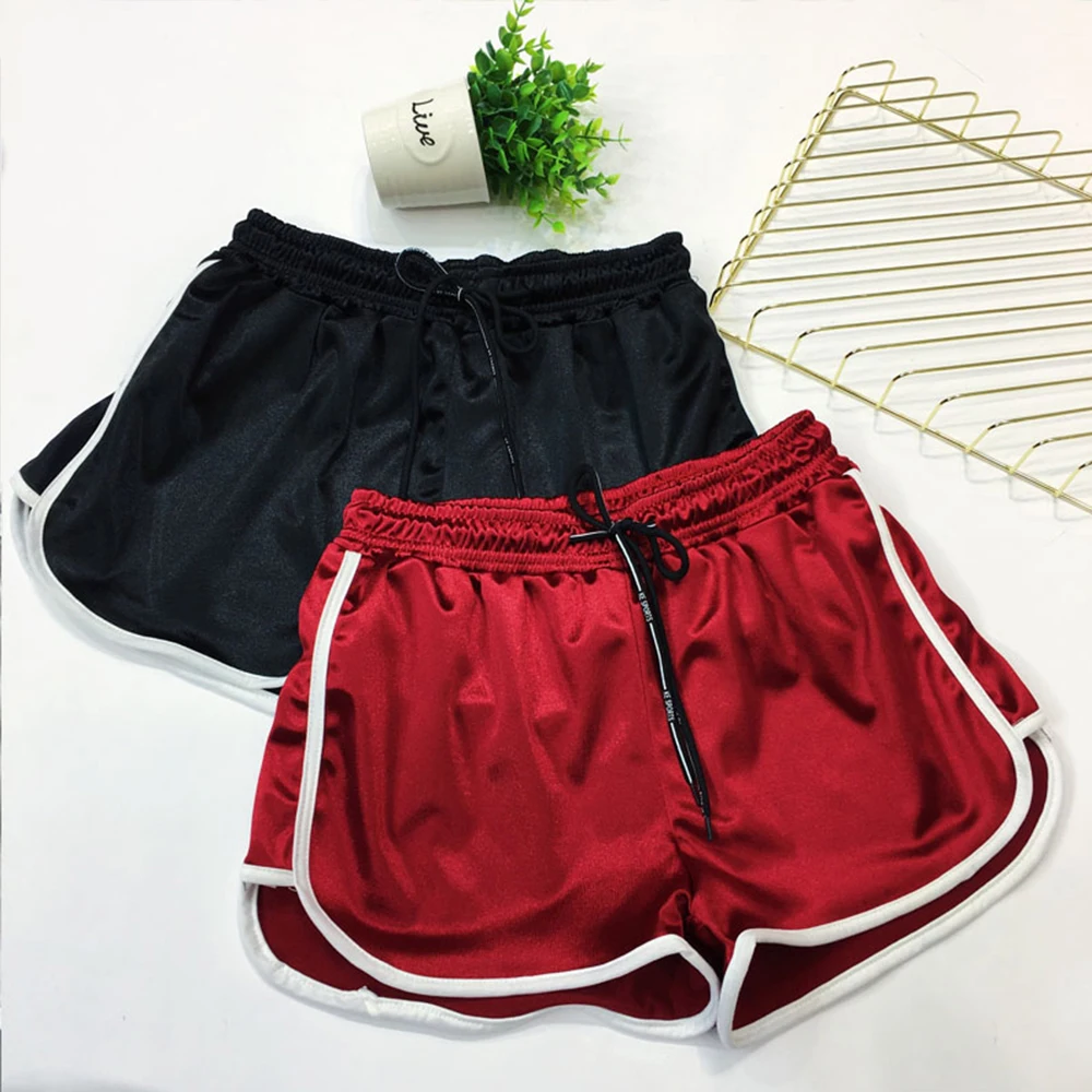 

Faylisvow Plus Size Shorts 4XL 5XL Women Slim Drawstring High Waisted Satin Short Female Beach Casual Fitness Booty Shorts