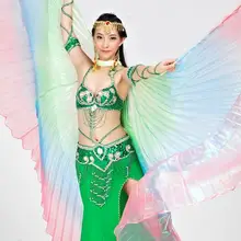 3 м* 360 Угол Радуга ISIS крылья с палкой Belly Dance Производительность реквизит градиент Цвет eygpt Dance Аксессуары