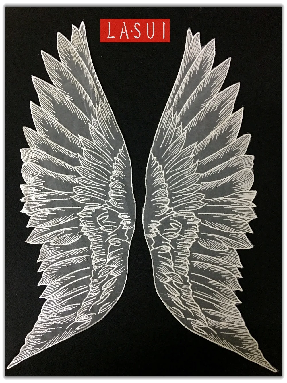 LASUI 3 пары = 6 штук белые и черные ангельские крылья аппликация из кружева и органзы DIY аксессуары для платья 0024