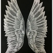 LASUI 3 пары = 6 штук белые и черные ангельские крылья аппликация из кружева и органзы DIY аксессуары для платья 0024