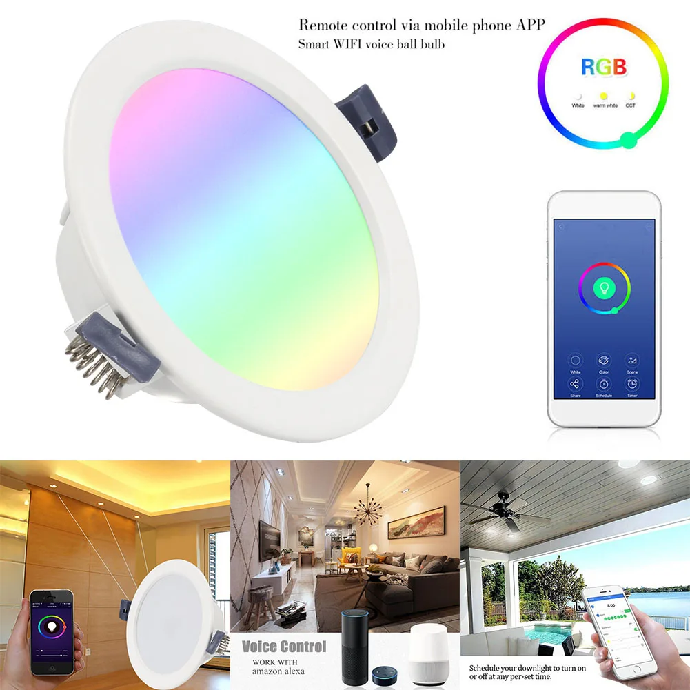 

WiFi Smart LED Ceiling Light Lamp RGB Voice Control for Home Office Hotel MDJ998