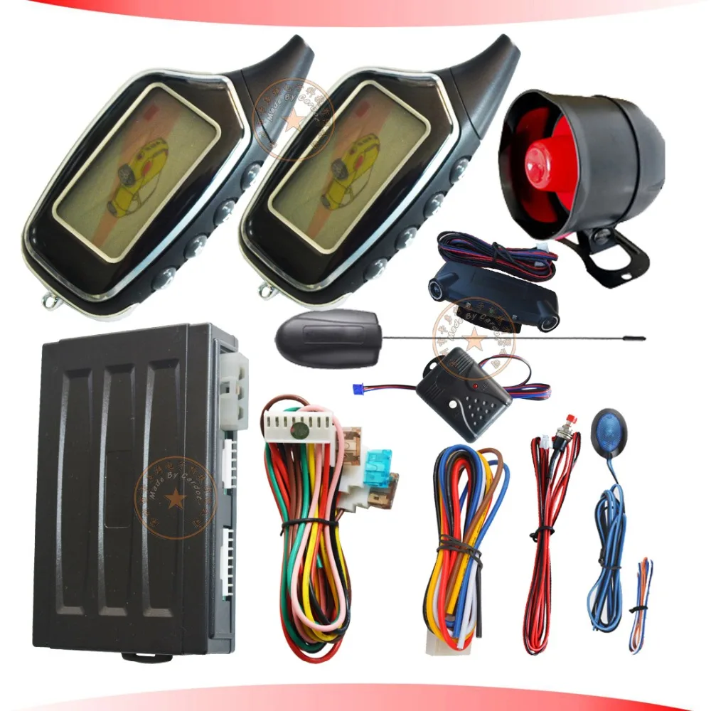 

auto security remote anti hijacking auto car alarm system with lcd alarm remote controls ultrasonic sensor motion alarm trigger