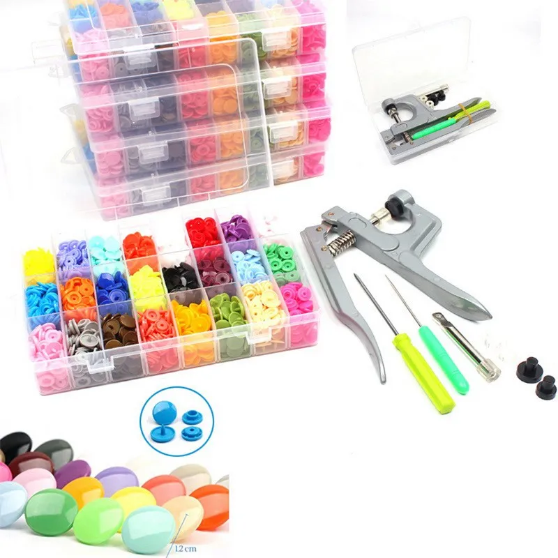 Цветные металлические застежки, кнопки для прессования, полимерные кнопки с инструментами, плоскогубцы для рукоделия одежды, швейные пресс-станки