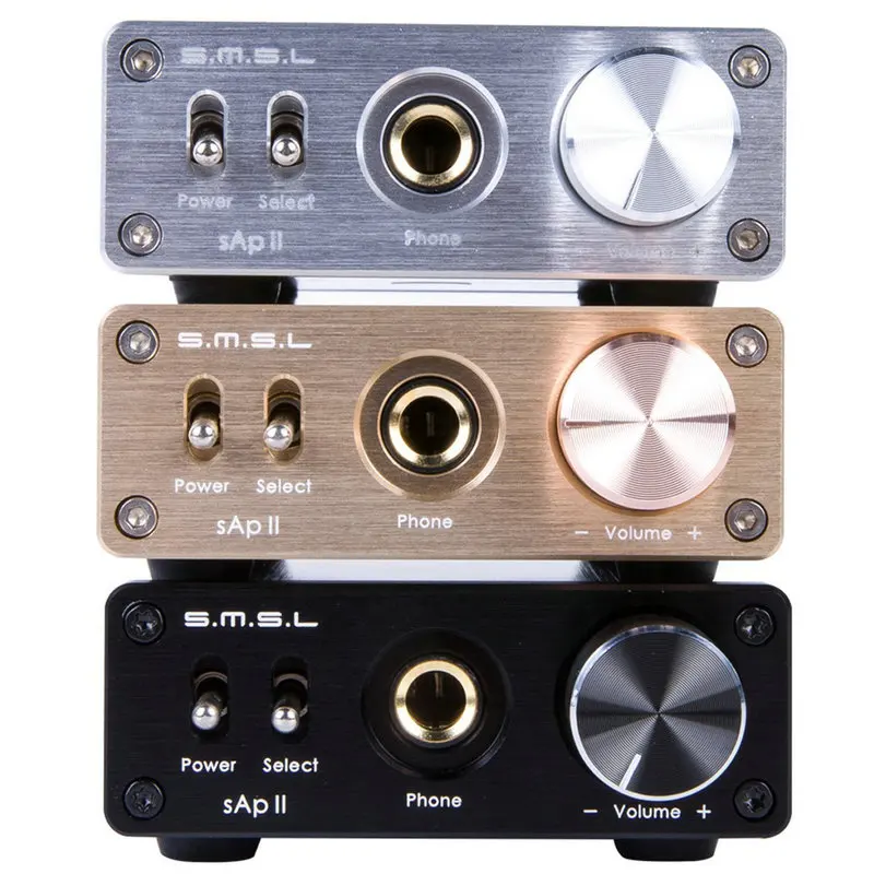 SMSL SAP II Portable Headphone Amplifier TPA6120A2 Big Power HiFi Fidelity Stereo Headphone Amplifier with 2 Ways switch inputs