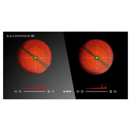 Двойной головкой электрическая керамическая плита дома D8 Встроенный Высокая мощность жаркое Настольный комбинированный двойной печь с двумя головками индукции co