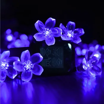 

50 Led Solar String Lights Peach Flower Garden Solar Light Outdoors Garland Solar Led Light Outdoor for Holiday Home Decoration