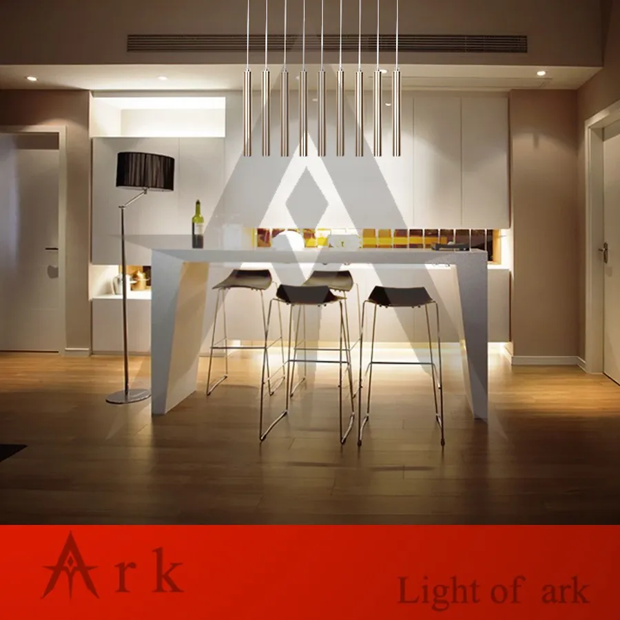 

ARK LIGHT Dia 3cm Brushed Silver Aluminum cannular warm color led 3w Pendant Lamp TUBE Cylinder Shape LED hanging light bar lamp