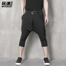 M-6XL! мужской сплошной цвет тонкий 7 мужские капри шаровары личность человек большой ярдов Гарун популярный тренд