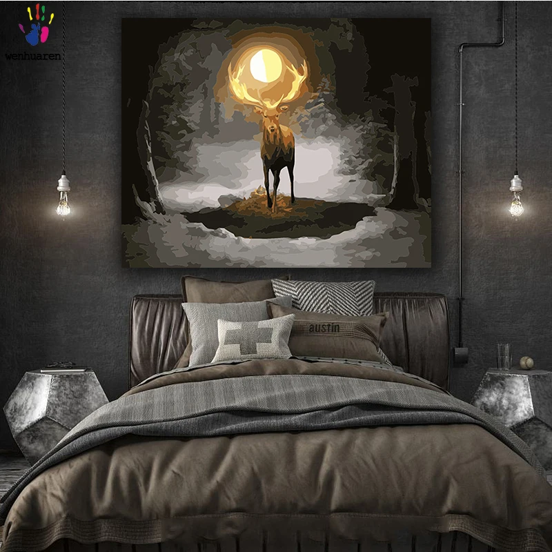 

DIY colorings pictures by numbers with colors Follow the bright animals drawing painting by numbers framed Home