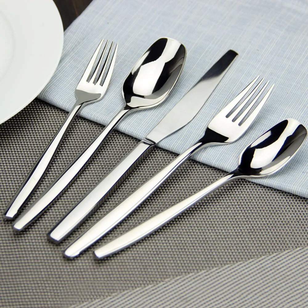 

5 pcs Royal Stainless Steel Food Cutlery Silverware Dinnerware Utensil Kitchen Dining Wedding
