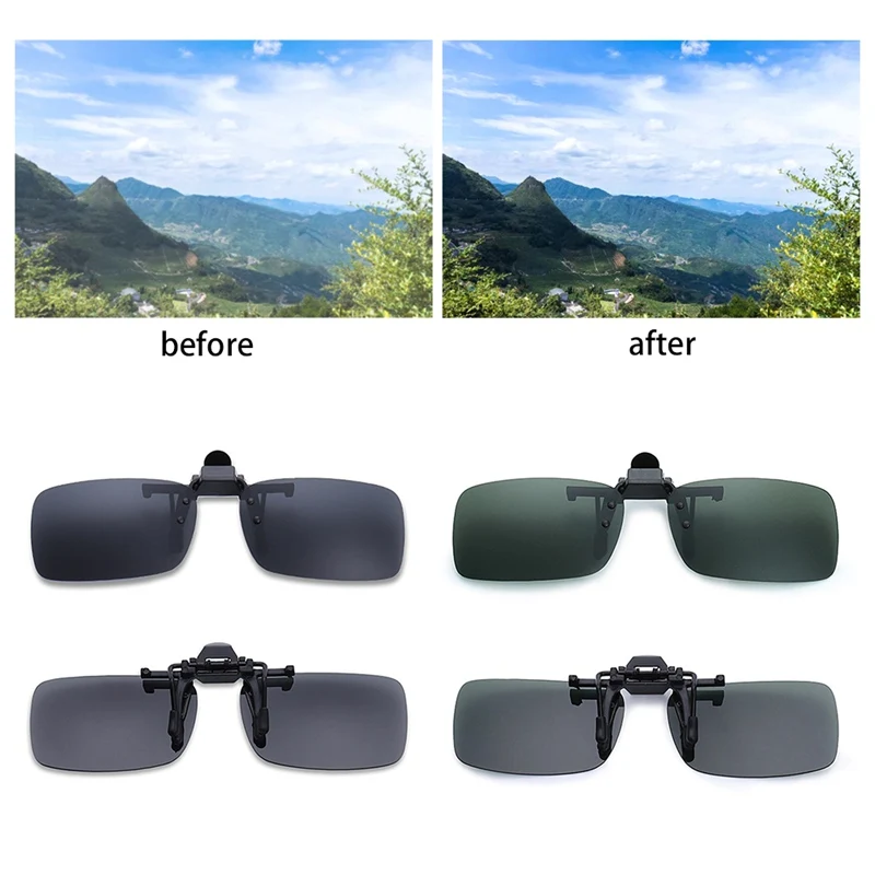 Clip On Sunglasses Driving Night Vision Lens Sun Glasses For Men Women With Case & Glasses Cloth Clip On Sunglasses Driving Night Vision Lens Sun Glasses For Men Women With Case & Glasses Cloth
