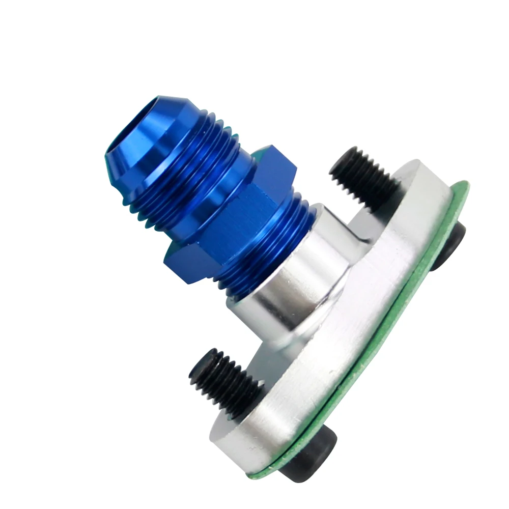 VR RACING - 1/2 NPT Female Aluminum Oil Drain Turbo Flange T3 T4 T04 GT40 GT55 silver + NPT 1/2 TO10AN Flare Fitting blue str