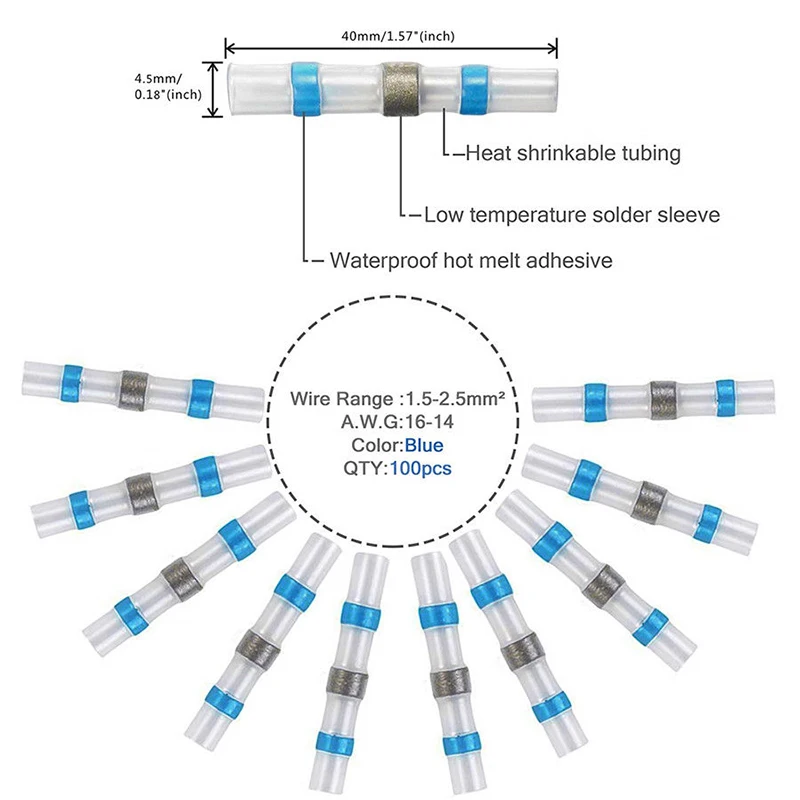 

Color coded Hot melt adhesive Practical Durable Wire Connectors Solder Waterproof Polyolefin tubing New 2019 Fashion