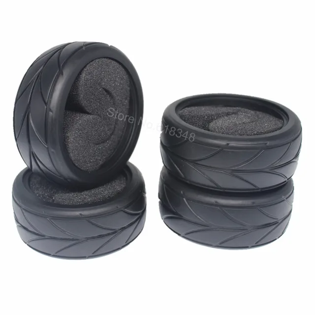 Best Offers 4PCS 26mm Tires With Foam Inserts For HSP HPI Redcat Tamiya WLtoys Traxxas RC 1/10 Scale On Road Car Tyres Replacement Parts