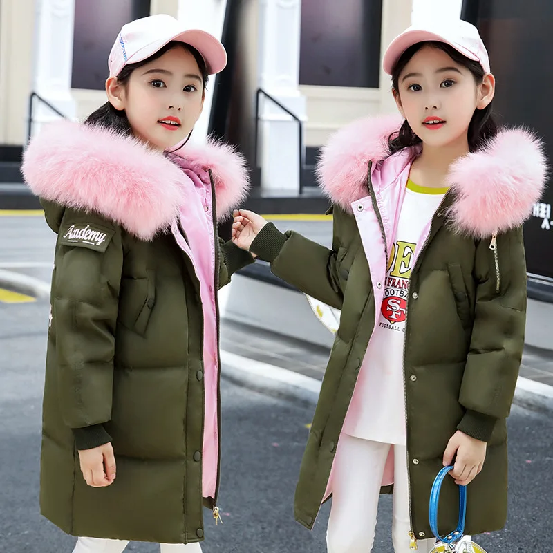 

Kids Clothes Girls 2018 New Brand Winter Jacket For Girls With Real Fur Hooded Girls Warm Down Coats Parkas High Quality 5-14T