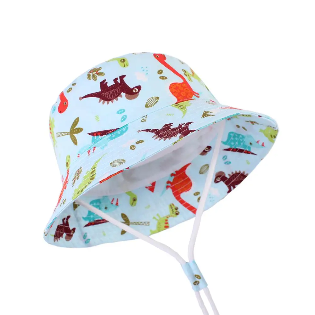 None Boy Cute Dinosaur Pattern Summer Sun Protection Fisherman Hat Bucket Hat