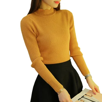 

New winter sweater Korean female half sleeve head short sleeved turtleneck sweater shirt blouse thickening