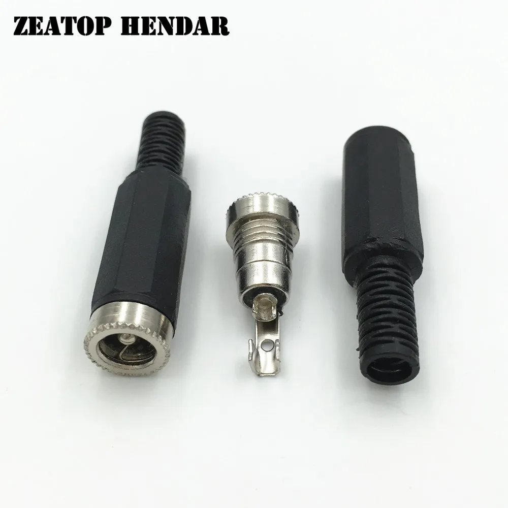 50pcs DC power jack 5.5 *2.5mm Plug Socket Connectors black adapter