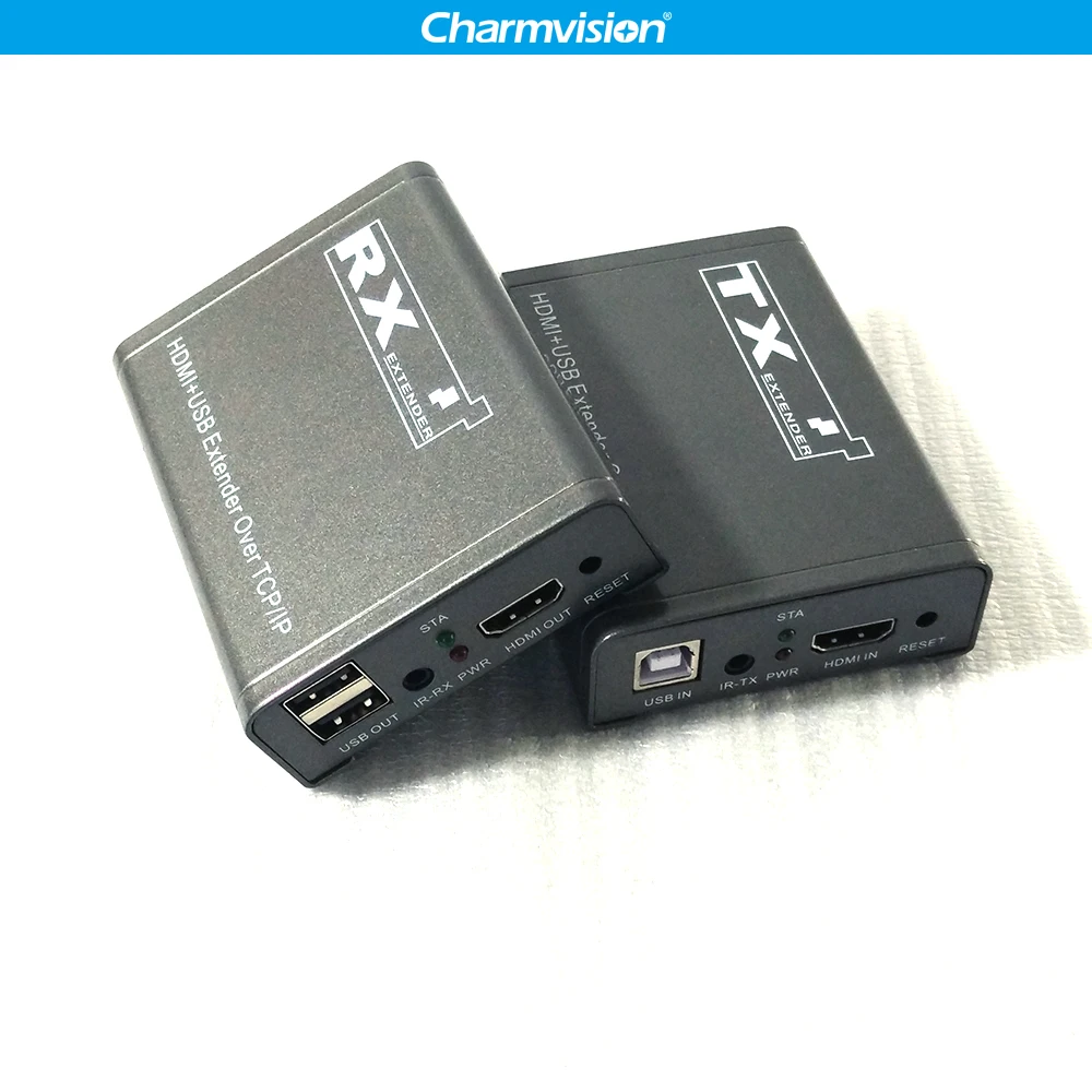 Charmvision IP KVM-120HU 120 м IP KVM USB HDMI удлинитель по TCP IP с ИК-пультом LAN IP KVM расширение USB Беспроводная мышь клавиатура