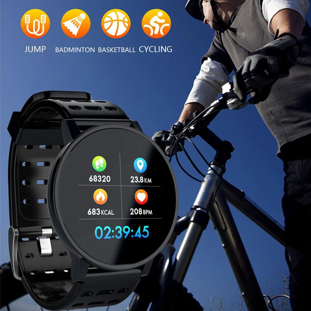 Timethinker T3 мужские Смарт часы Reloj Hombre спортивные Relogio кровяное давление монитор