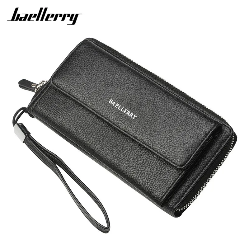 Baellerry 2018 New Large Capacity Wristband Wallet Male Soft Leather Card Holder Phone Pocket Clutch Purse Men Wallets Carteira Baellerry 2018 New Large Capacity Wristband Wallet Male Soft Leather Card Holder Phone Pocket Clutch Purse Men Wallets Carteira