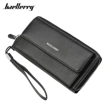 Baellerry 2018 новый большой Ёмкость браслет-кошелек Мужской мягкий кожаный держатель для карт карман для мобильного телефона клатч кошелек Для мужчин кошельки Carteira