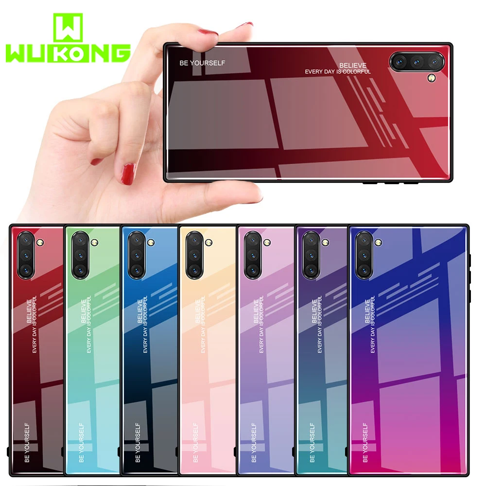 

WuKong For Samsung Note 10 Pro Tempered Glass Case For Samsung Note 10 Tpu Protective cover Hard Glass Back Case