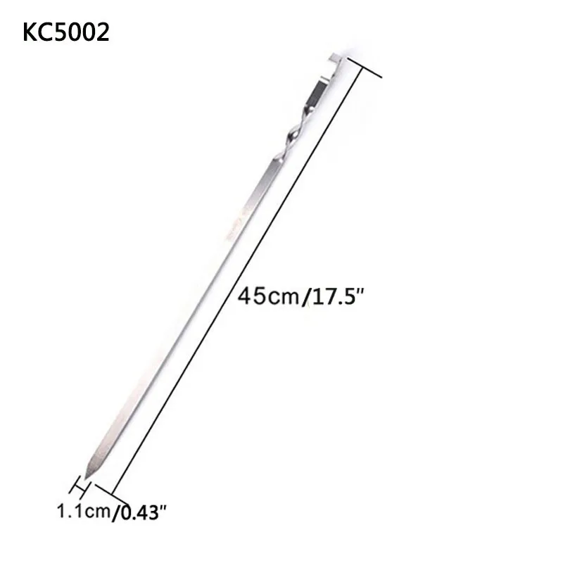 Новые 10 шт. 17,5 ''/45 cmиз нержавеющей стали плоские шампуры для барбекю мясо шампур для барбекю Открытый шампура для шашлыка для жарки и барбекю елок
