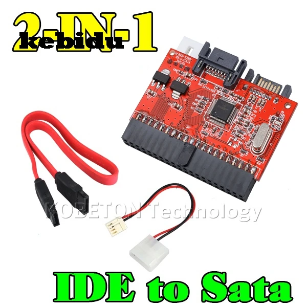 Kebidu 2 в 1 кабель преобразователь с 40pin IDE на SATA / 5 дюйма адаптер для DVD CD HDD