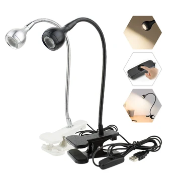 

2019 NEW USB Flexible LED Stand Clip Reading Light Clip-on Beside Bed Table Desk Lamp Book Light Gift for Student