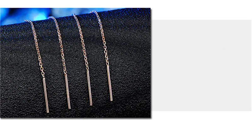 S925 серьги для Для женщин серебро Длинные уха линия Ленточки Fine Jewelry простой классический двойного назначения аксессуары Brincos