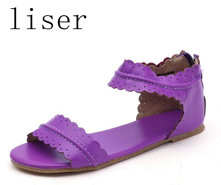 

liser Gladiator Flats Sandals Women Shoes Retro Fish Mouth Sandals Summer lace Shoes Open Toe Beach Shoes Female Zip sandalias