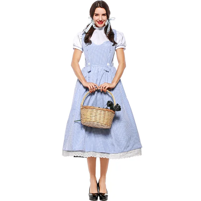 The Wonderful Wizard of Oz Dorothy Cosplay Set Plus Size Women Cotton