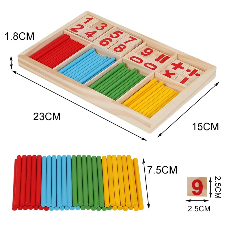 Montessori Education Mathematics Math Toys Arithmetic Counting Preschool Spindles Wooden Educational Toys For Kids Children
