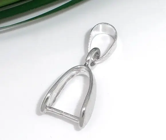

DoreenBeads 20PCs Silver Tone Ice Pick Pinch Clip Bails For Pendants With Loop 9x21mm