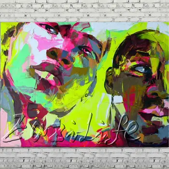 

Palette knife painting portrait Palette knife Face Oil painting Impasto figure on canvas Hand painted Francoise Nielly 100