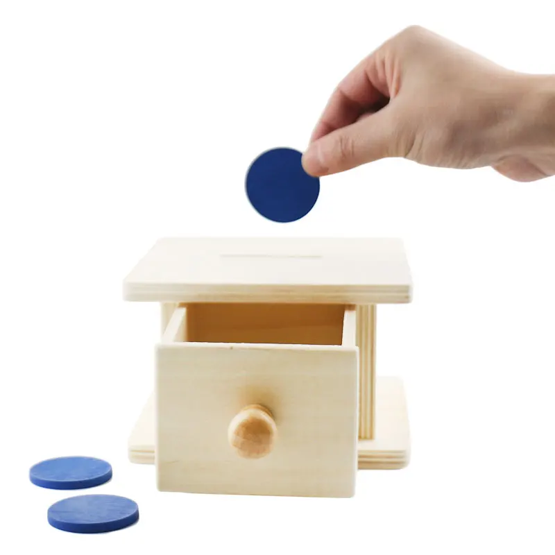 Wooden Montessori Practical Life Montessori Coin Box Learning Educational Toys for Toddlers Juguetes Brinquedos MI2664H