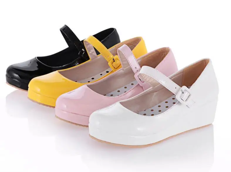 MAZIAO mary janes/туфли-лодочки на высоком каблуке; коллекция года; свадебные туфли на платформе ярких цветов; женская повседневная обувь; размеры 34-43